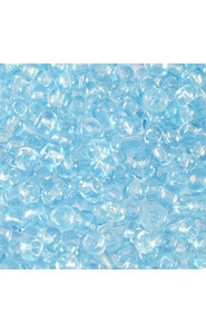 Glass seed beads 8/0 (3mm) Transparent aquamarine blue